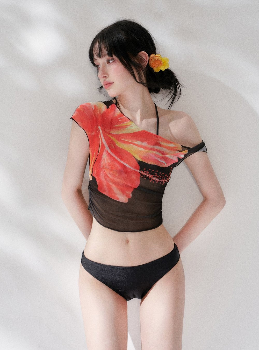 Tropical Bloom Mesh Swim Set (3Piece)