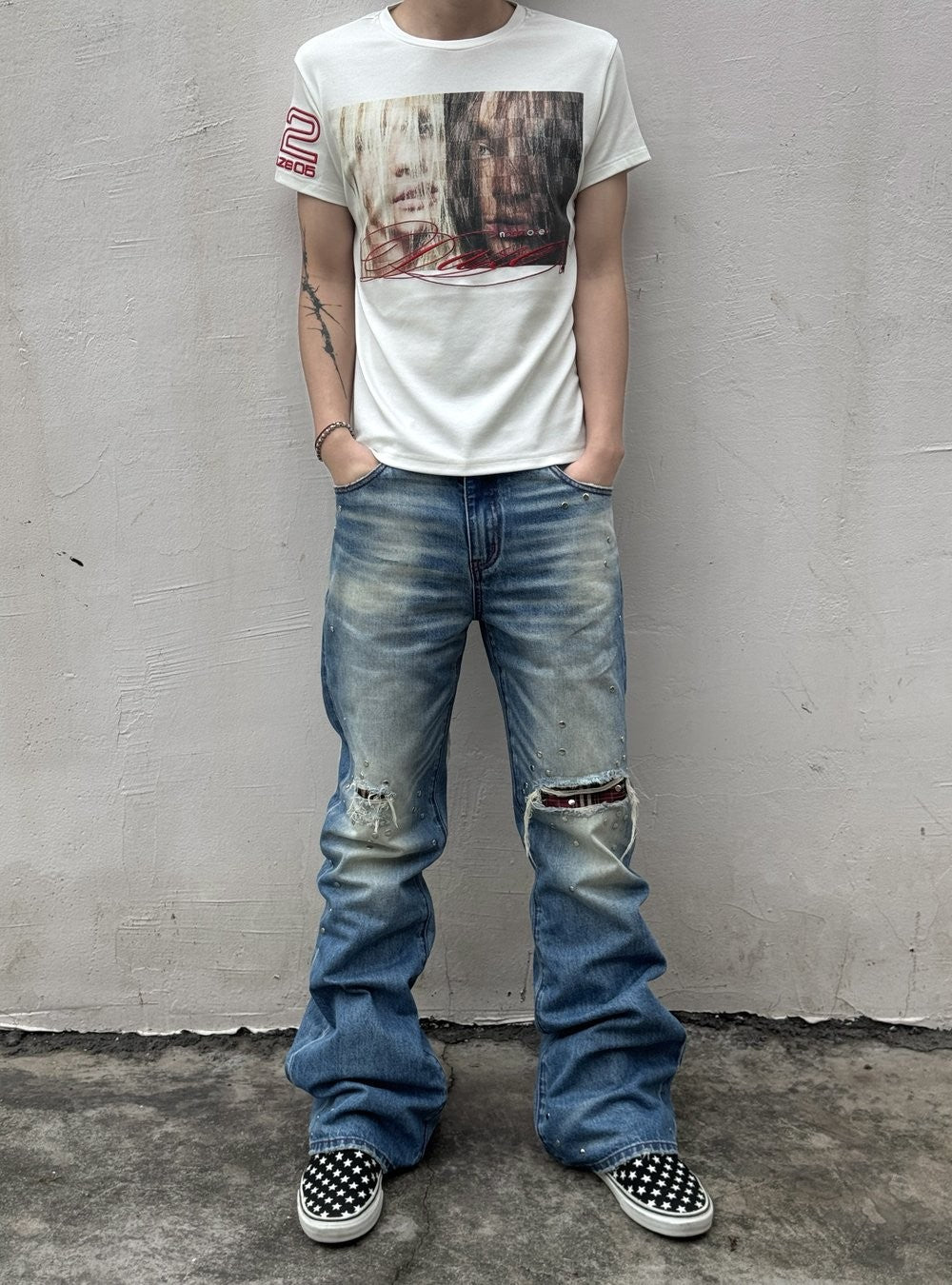 Paranoia Portrait Embroidered Top