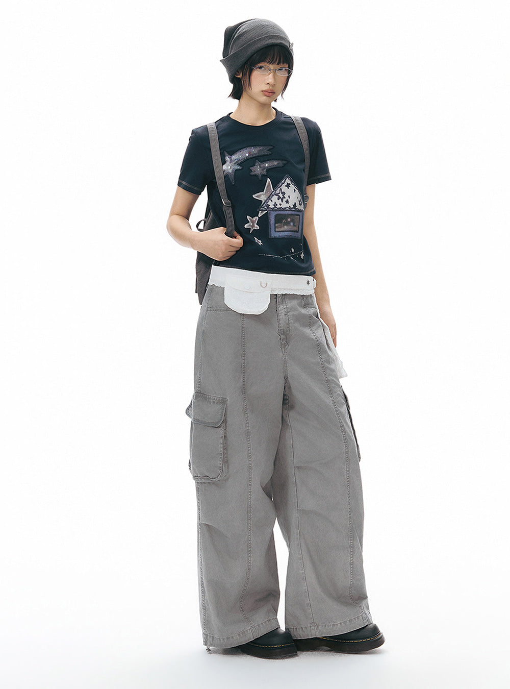 Adjustable Cargo Wide Pants (2color)