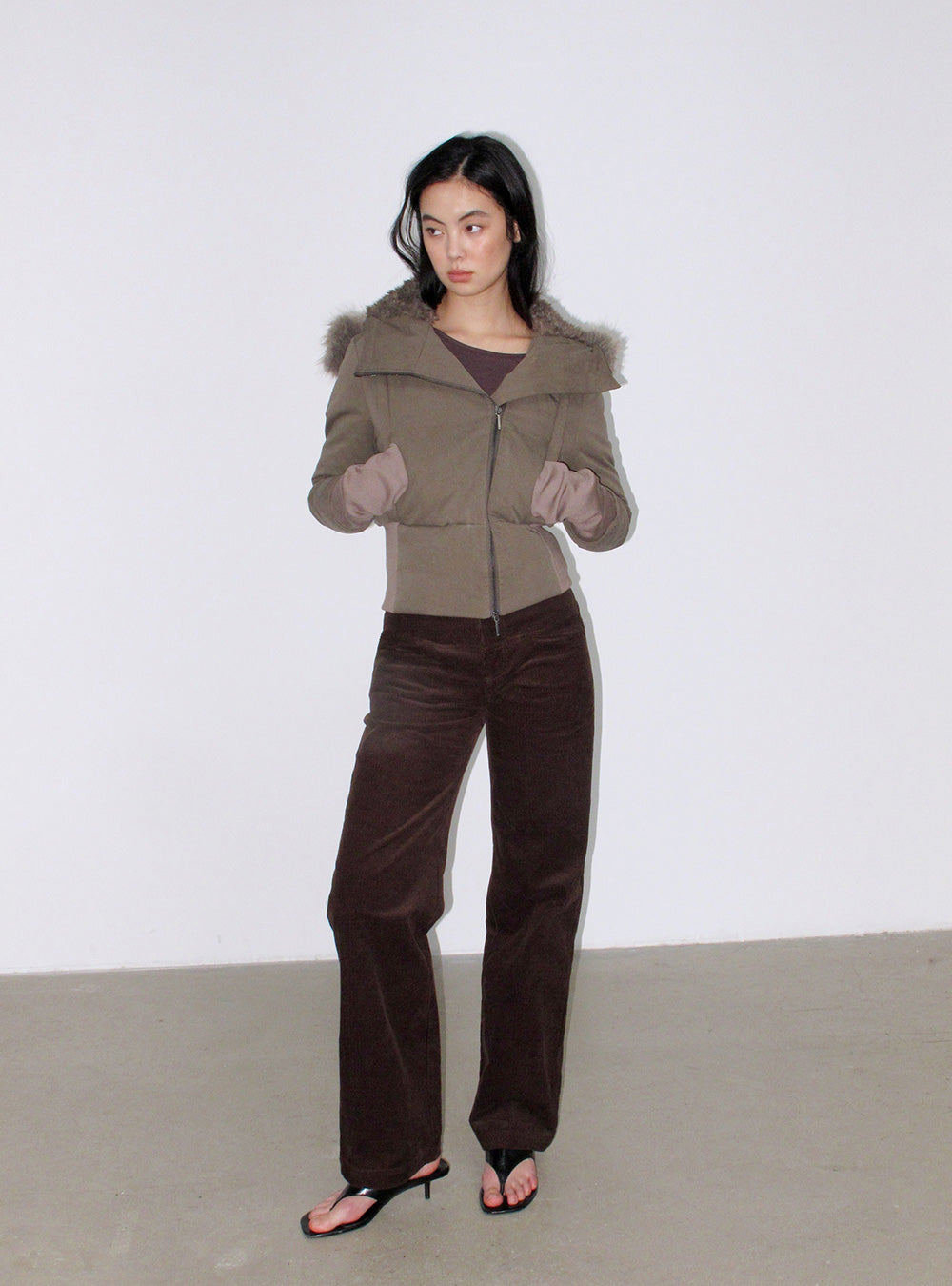 Vertical Stripe Corduroy Casual Pants