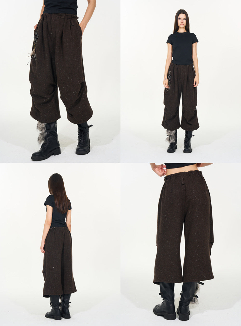 Cropped Wool Balloon Pants (2color)
