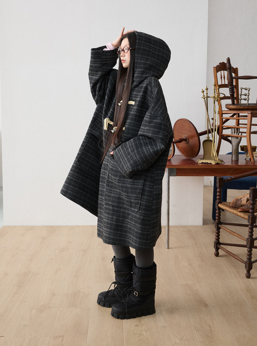 Wool Blend Toggle Coat