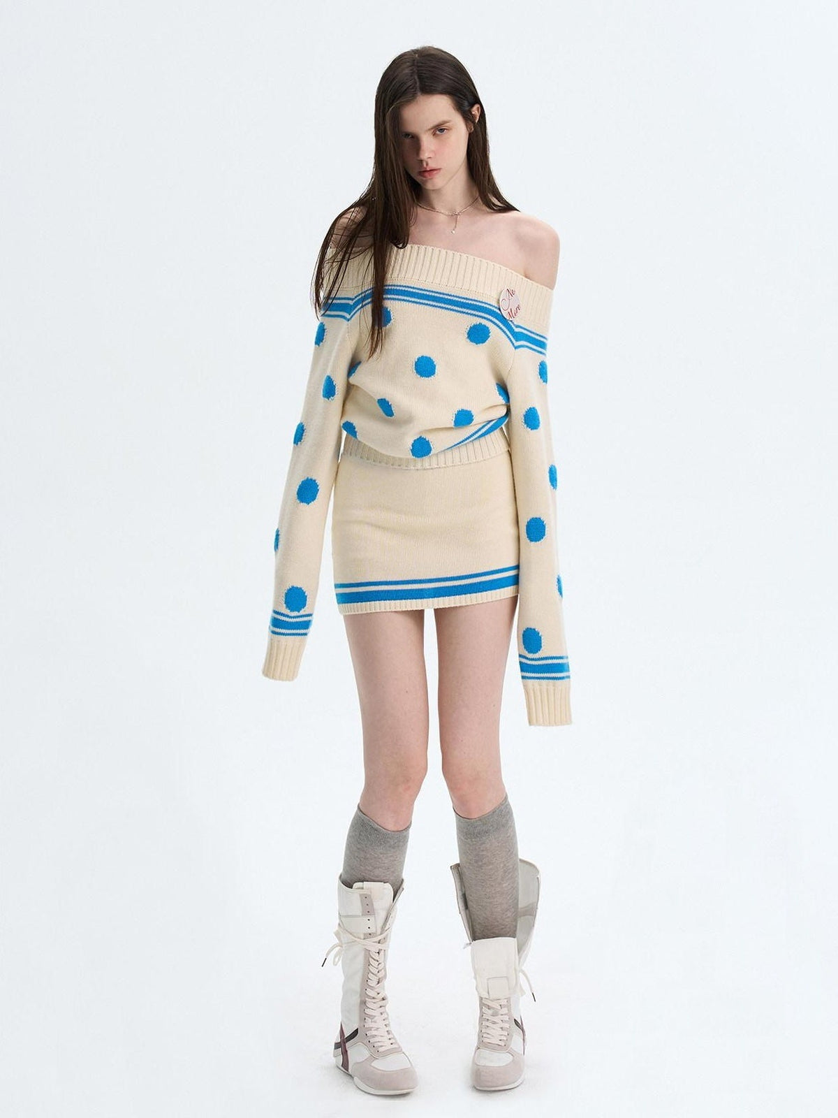 Soft Wool Blend Colorblock Vintage Slim Fit Long Sleeve Women Knit Sweaters