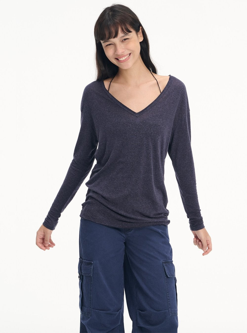 Washed Linen V Neck Top (2color)