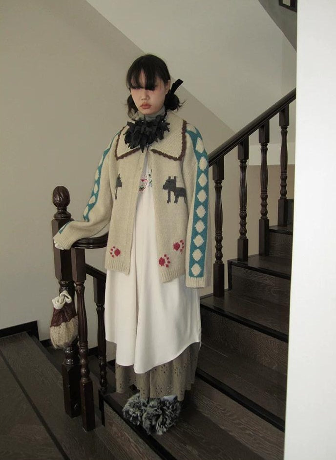 3months | VINTAGE LAPEL CARDIGAN SWEATER【ID:TN00048】