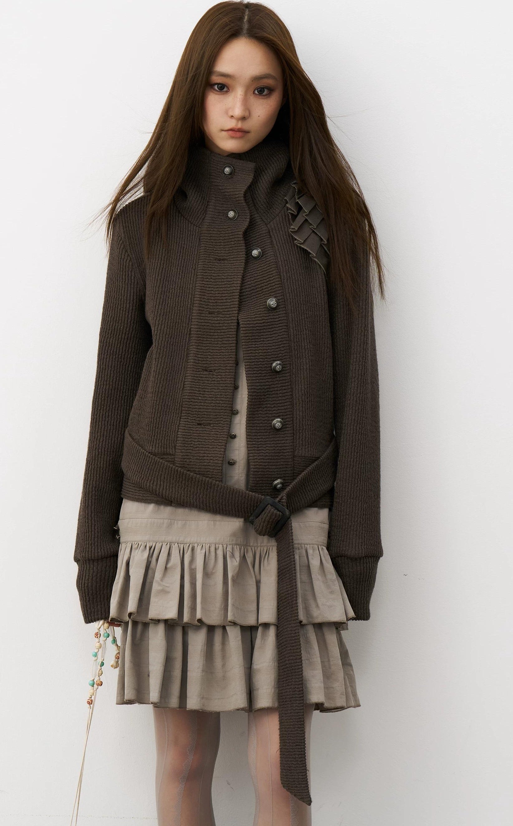 THELIGHT | LACE SHOULDER KNIT JACKET【ID:TN00115】