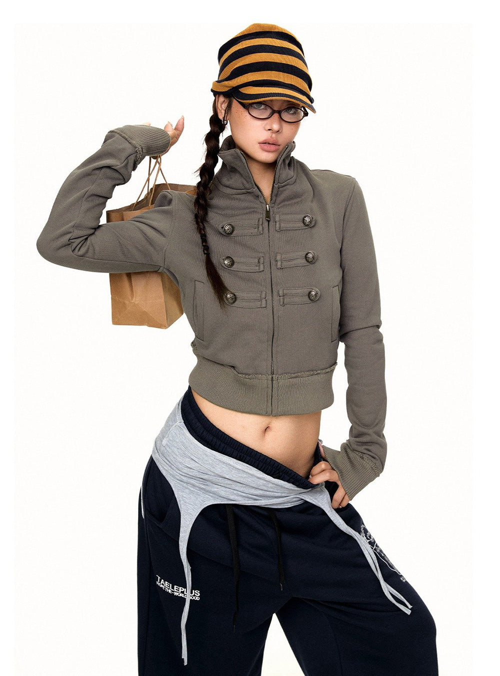 Khaki Napoleon Zip Jacket