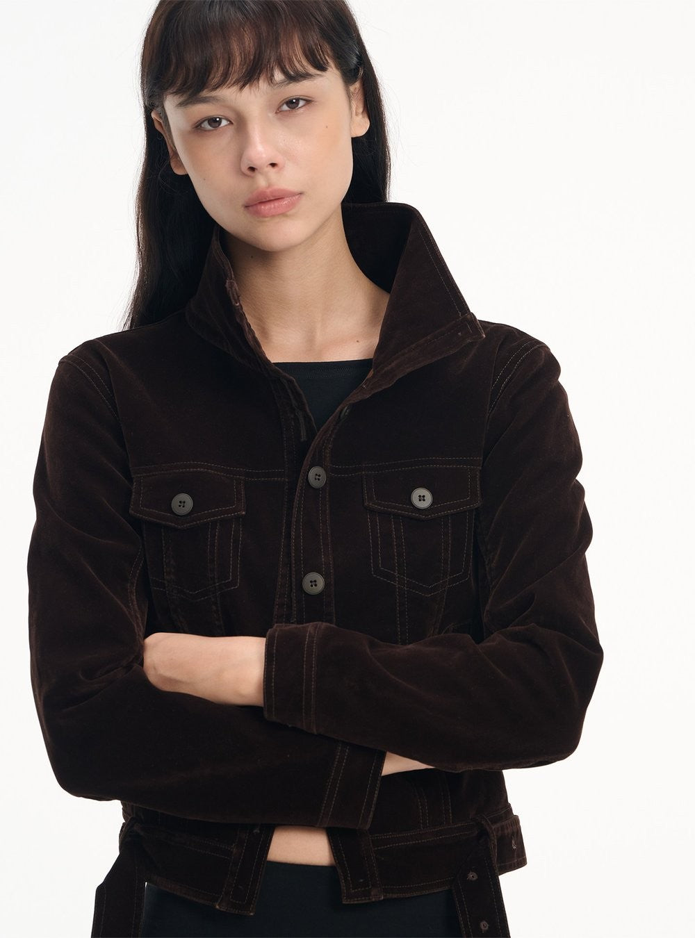 Velvet Stitch Denim Jacket