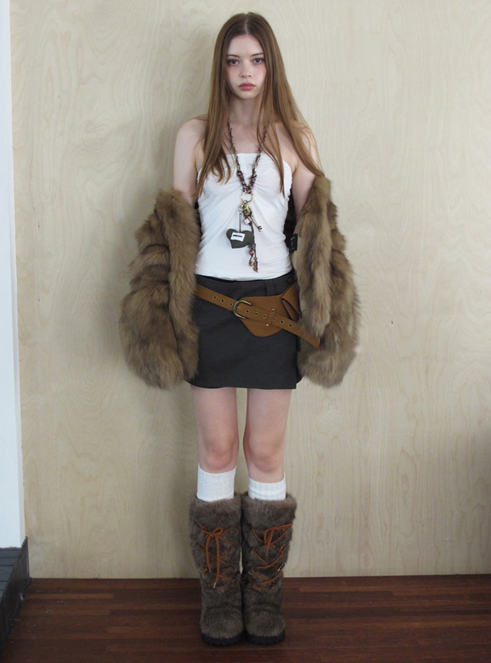 Brown Faux-Fur Lined Snow Cotton Boots