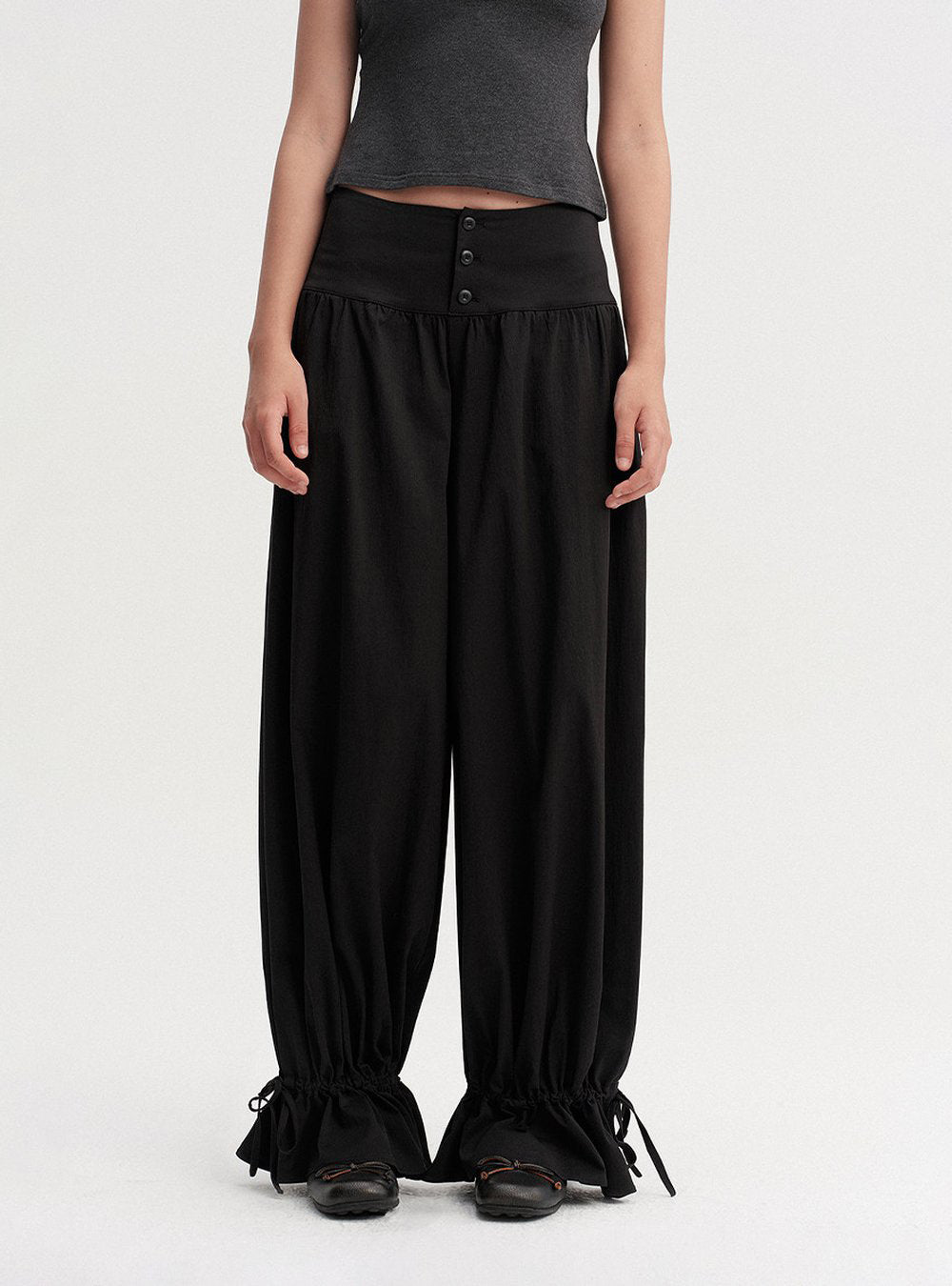 Drawstring Balloon Hem Pants