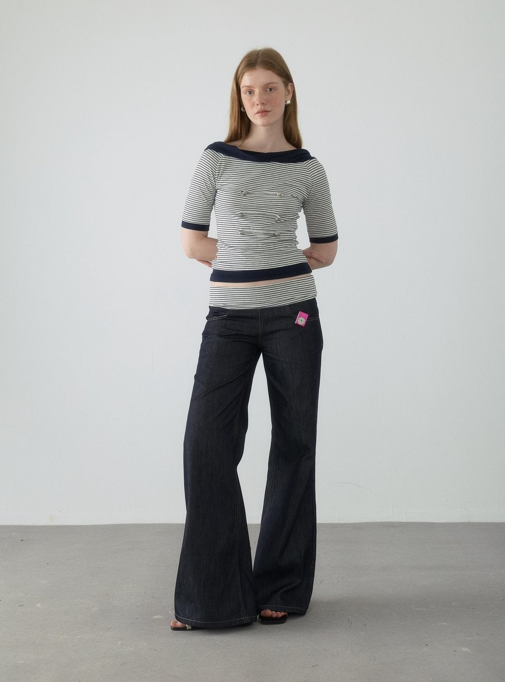 Spiral Stripe Bootcut Pants
