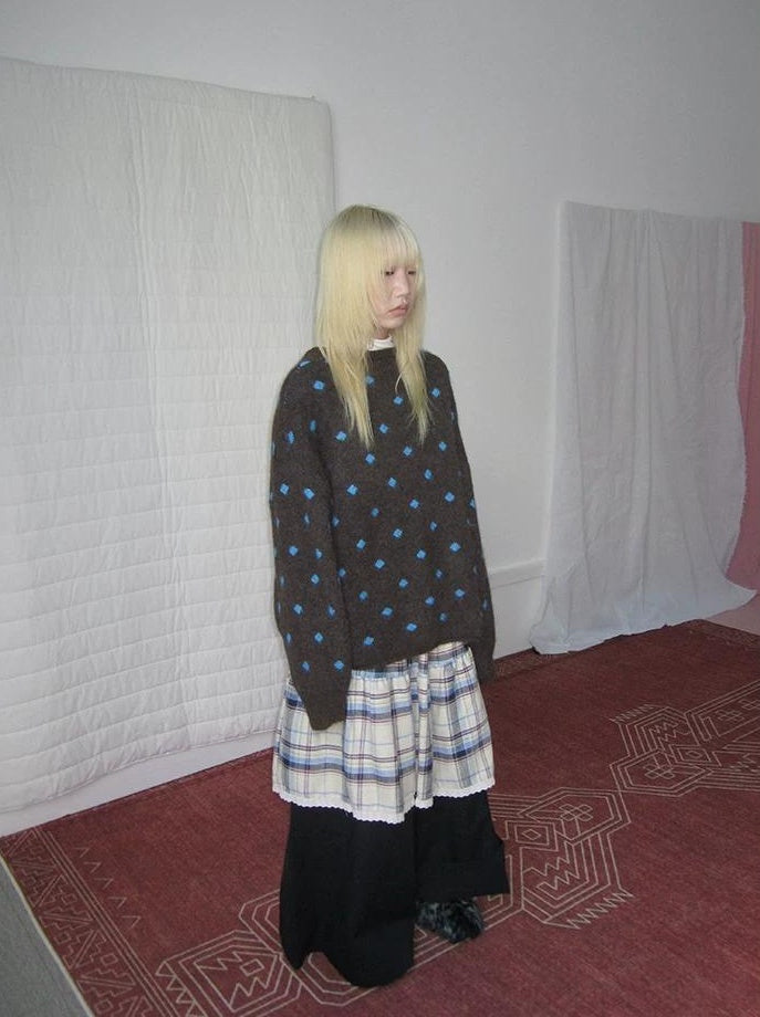3months |  RETRO PLAID SPLICING PANTS【ID:TN00020】