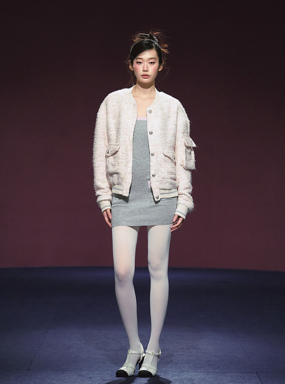 Pastel Knit Dress & Cardigan Set Up (2piece)