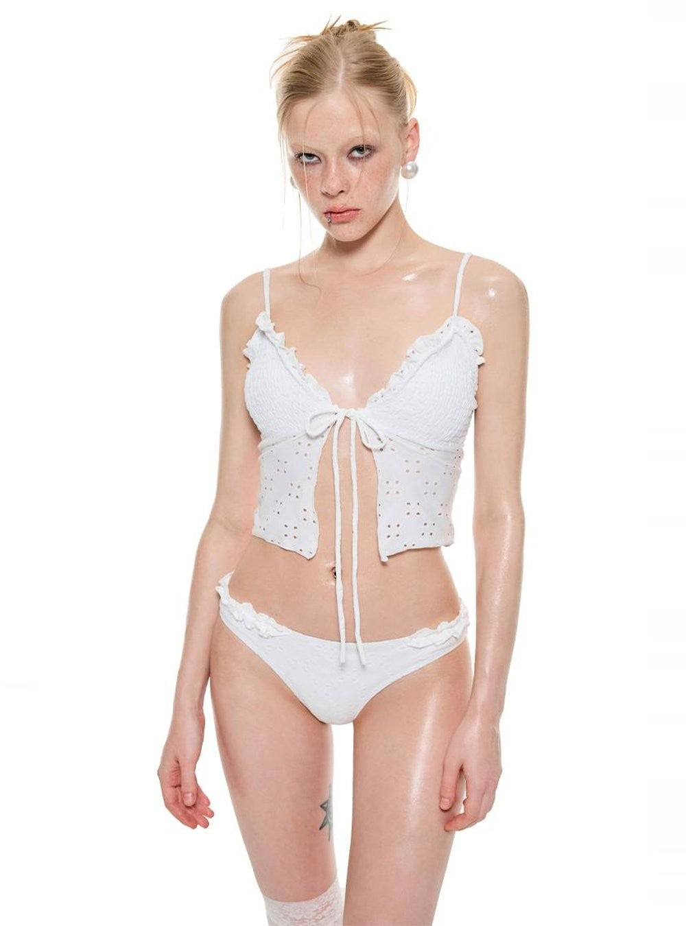 Lace Frill Tie Swim Set (2Piece)