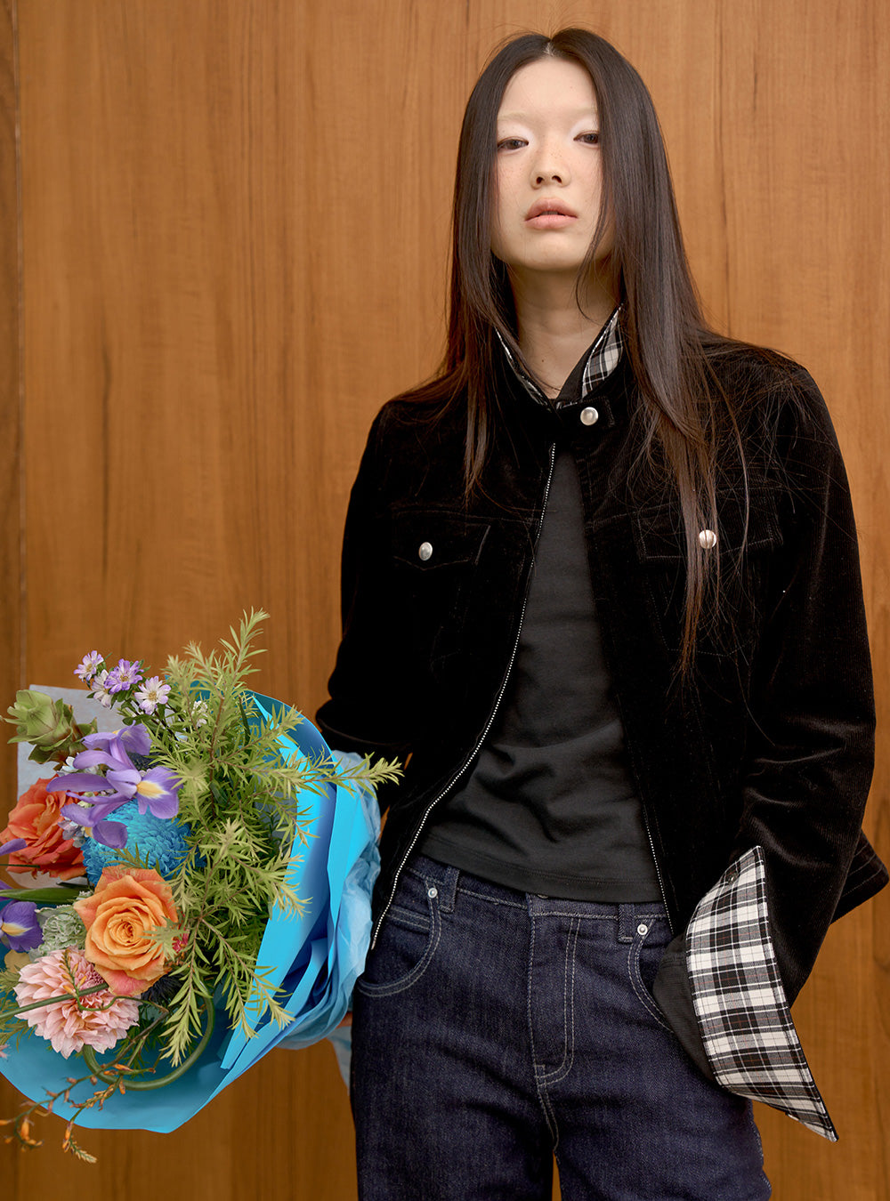 Slim Mid-Length Corduroy Jacket
