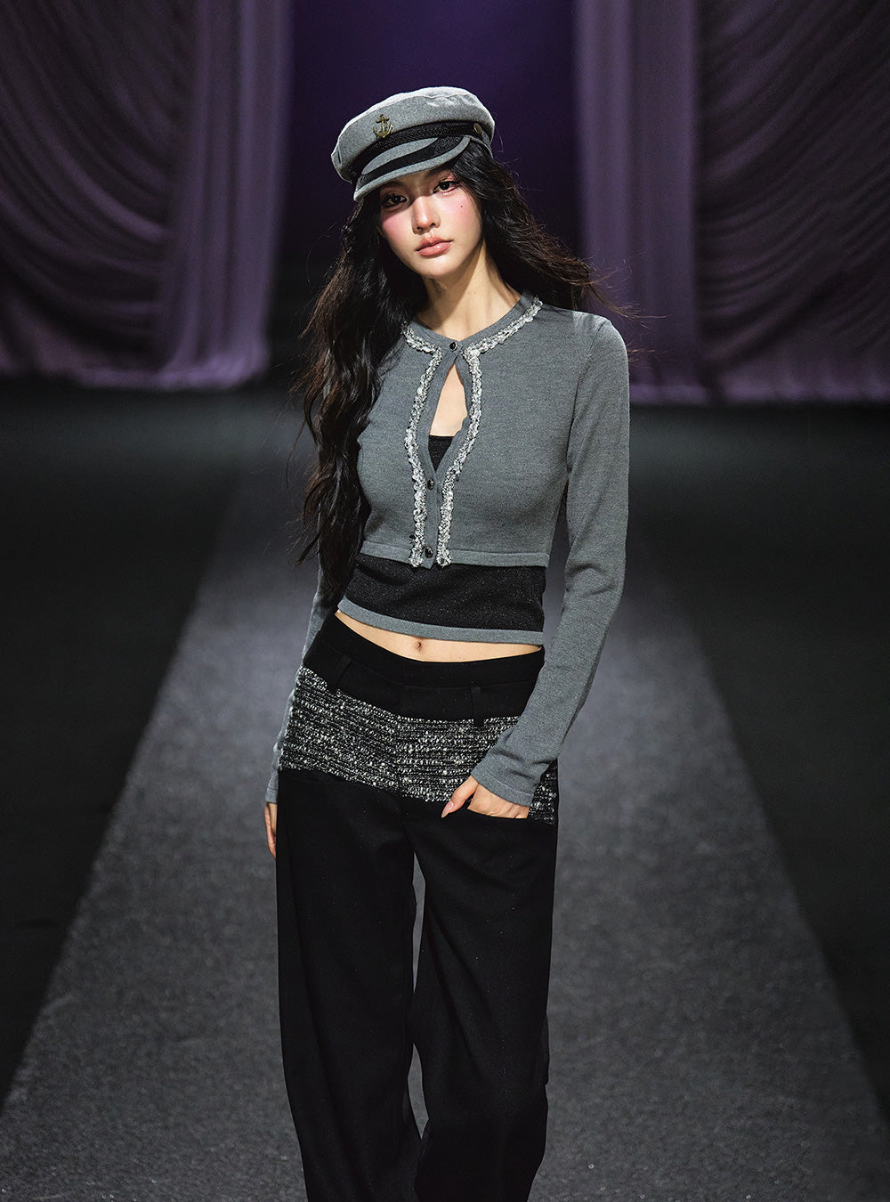 Sparkle Wool Knit Cardigan Set