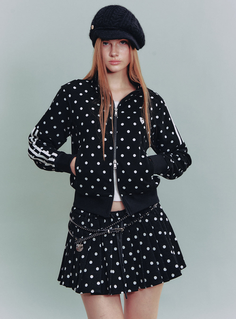 Polka Dot Set-Up (Jacket + Pants + Skirt)