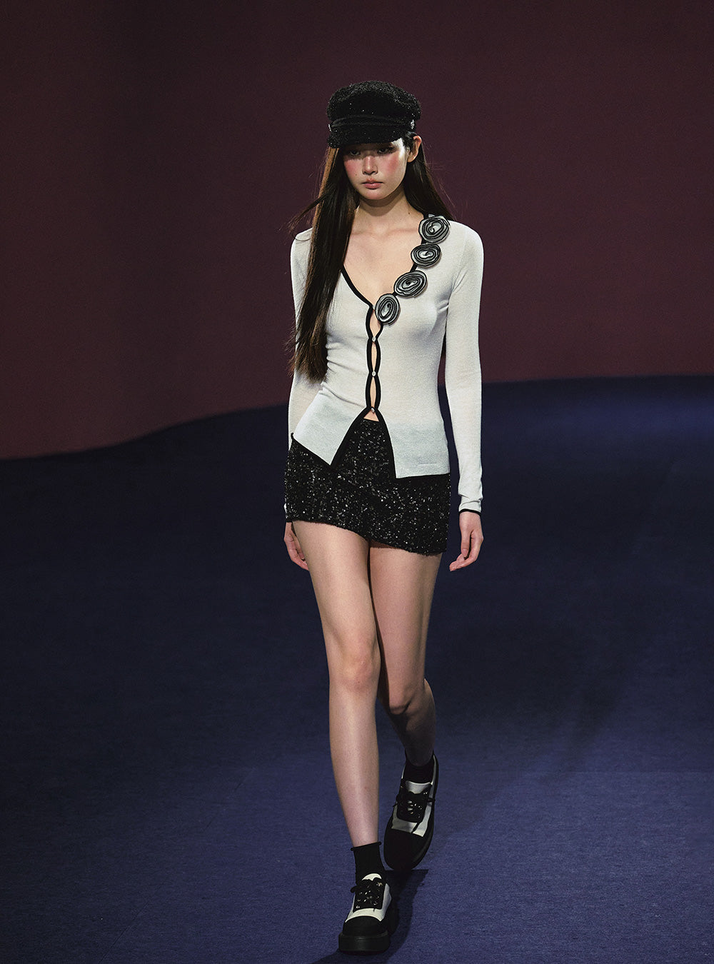 V-Neck Sheer Knit Cardigan (2color)