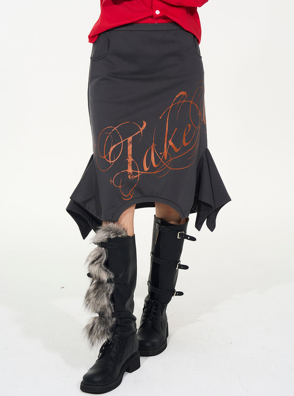 Deconstructed Knit Midi Skirt
