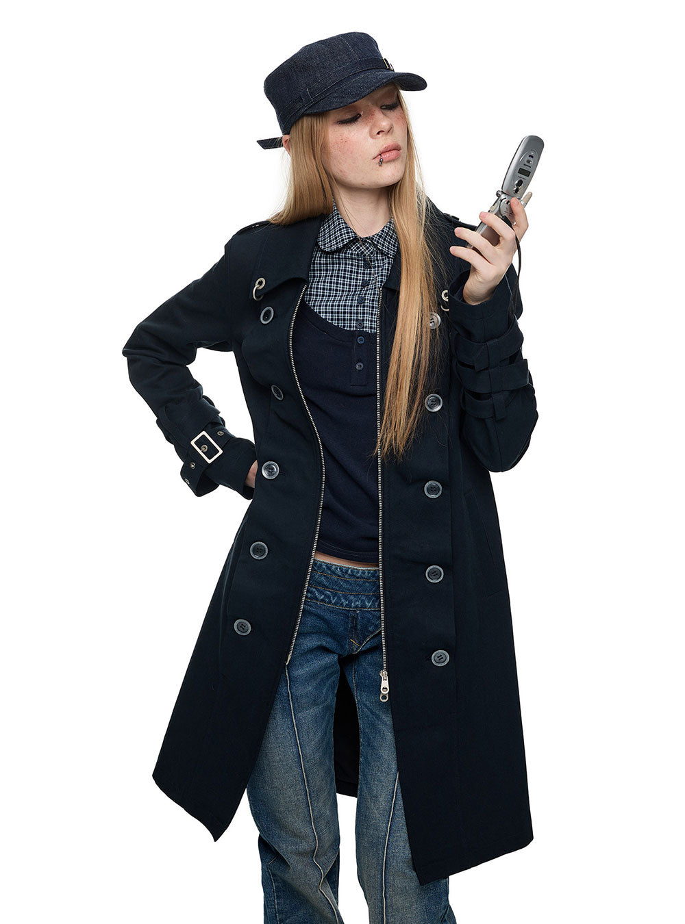 Tie Waist Double Breasted Trench Coat