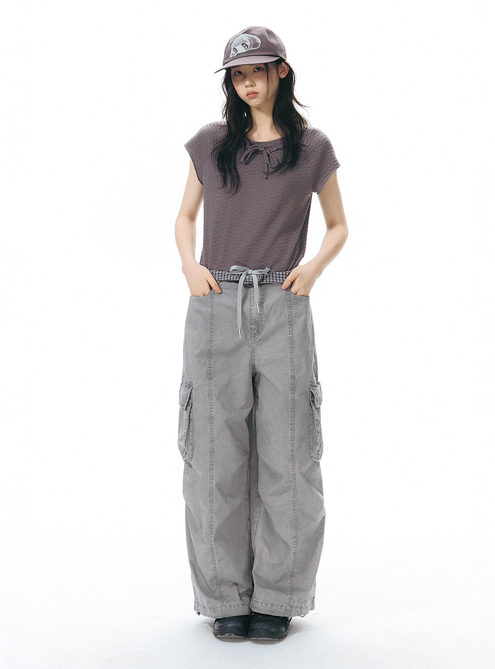 Adjustable Cargo Wide Pants (2color)