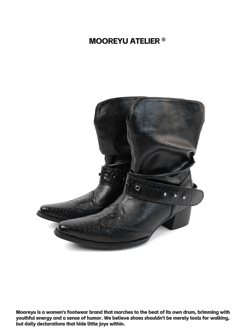 Lost West Ruched Pointed Toe Boots