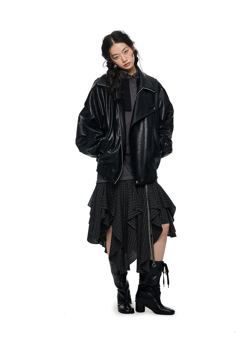 Patchwork Drift Check Skirt