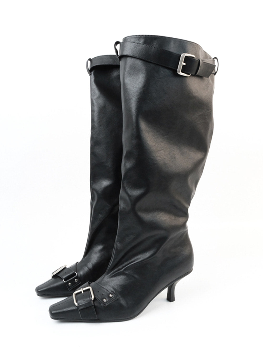 Shadow Buckle Slouch Boots