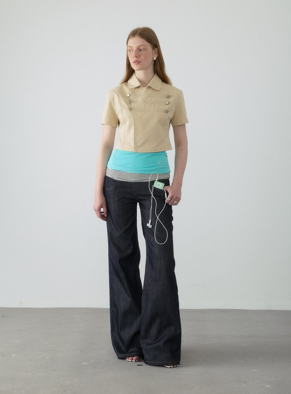 Spiral Stripe Bootcut Pants