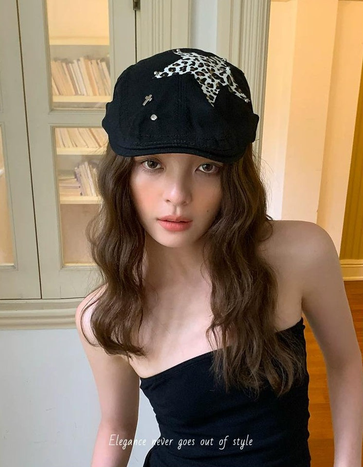 TRIA SELECT | RETRO BLACK BERET HAT【ID:TN00086】