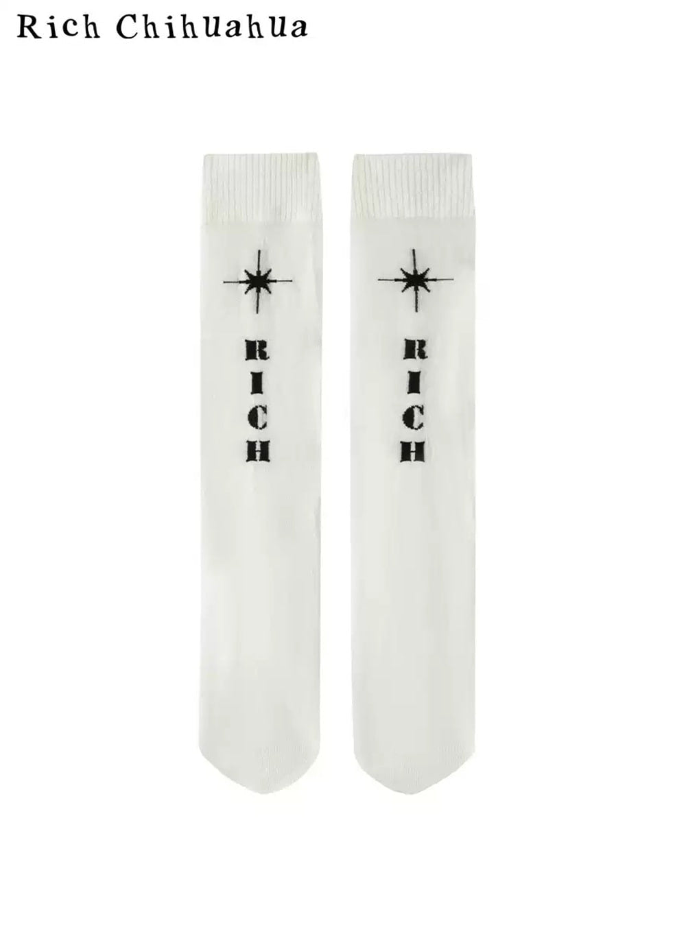 Star Pattern Lettering Long Socks