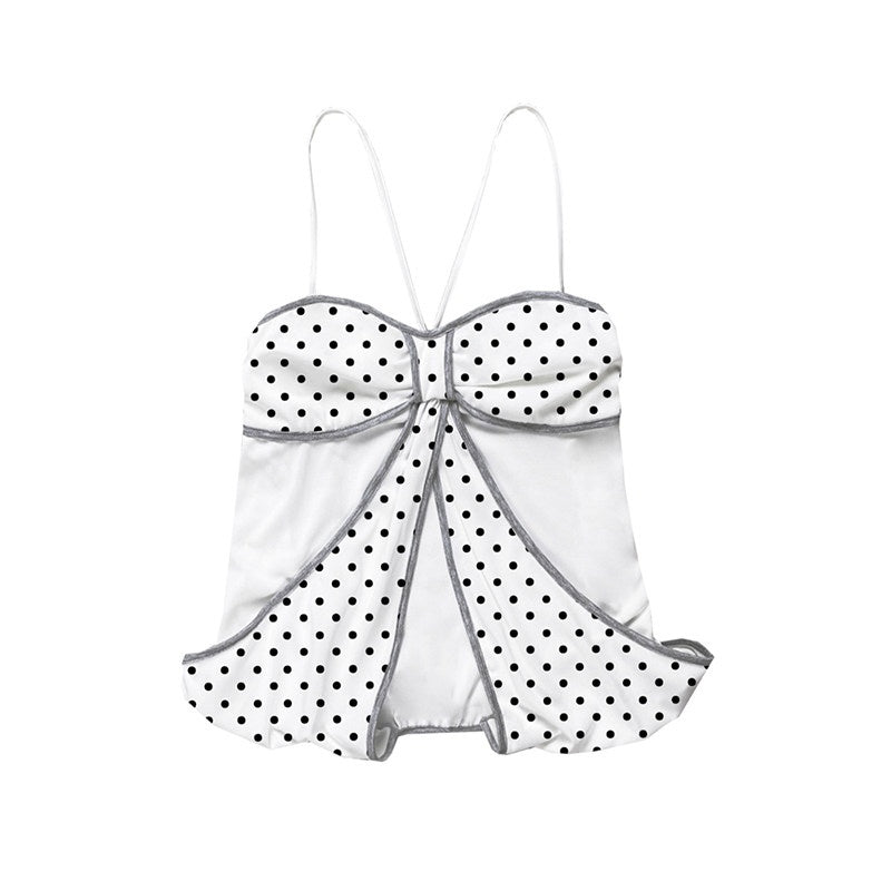Breathable 100 Percent Cotton Polka Dot Tie Slim Unisex Office Camisoles