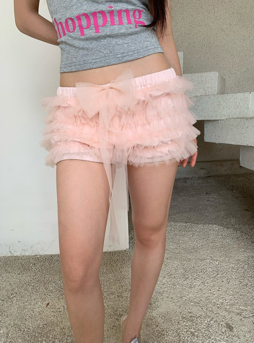 Strawberry Tulle Ribbon Shorts