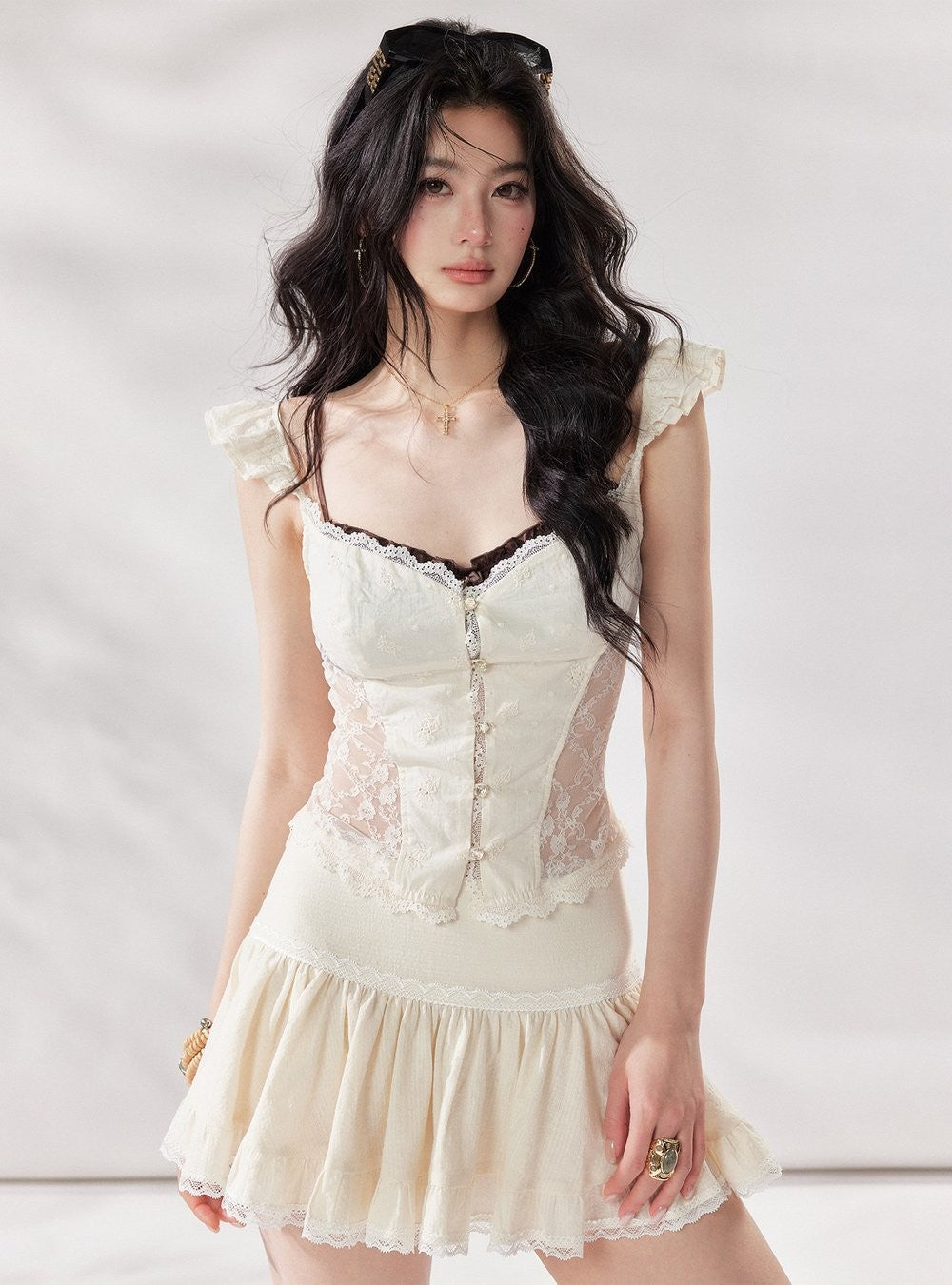 Satin Shirring Strap Bra Top (2color)