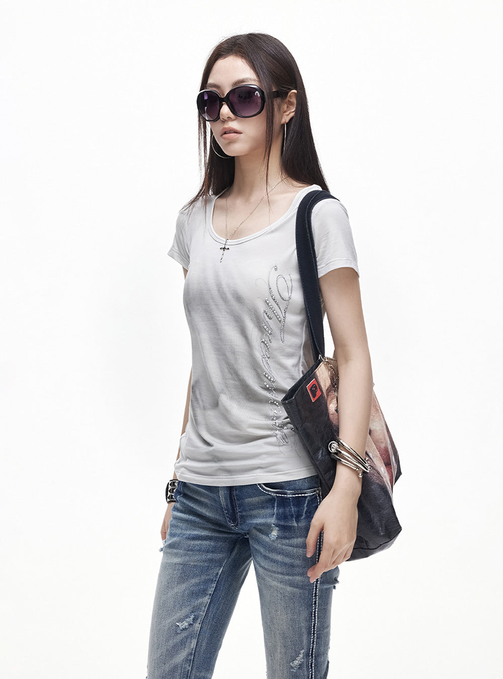 Chrome Fade Rhinestone Tee