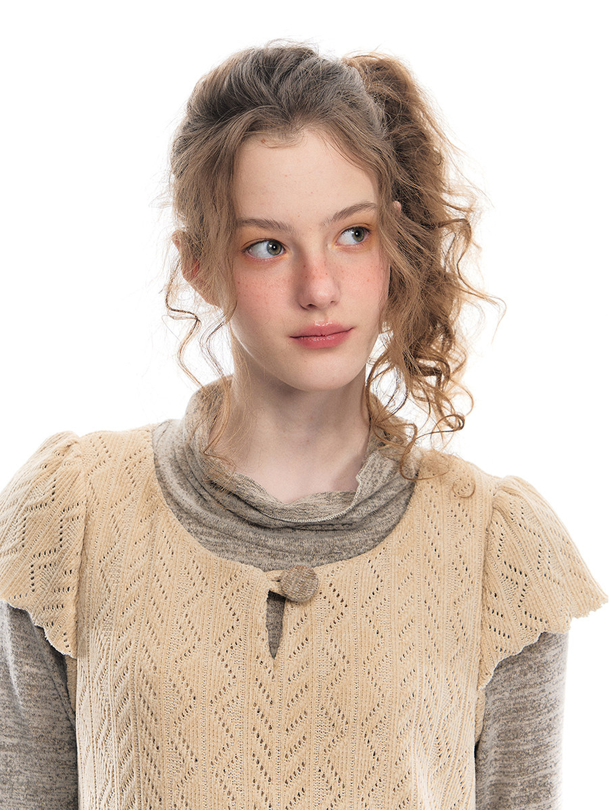 Romance Nanci Layered Funnel-Neck Dress