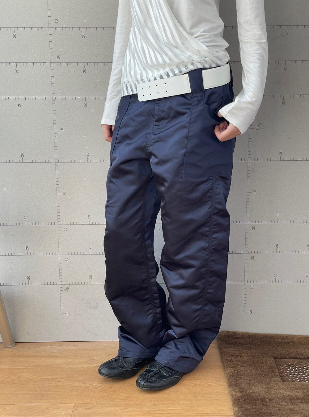Twisted-Seam Nylon Pants