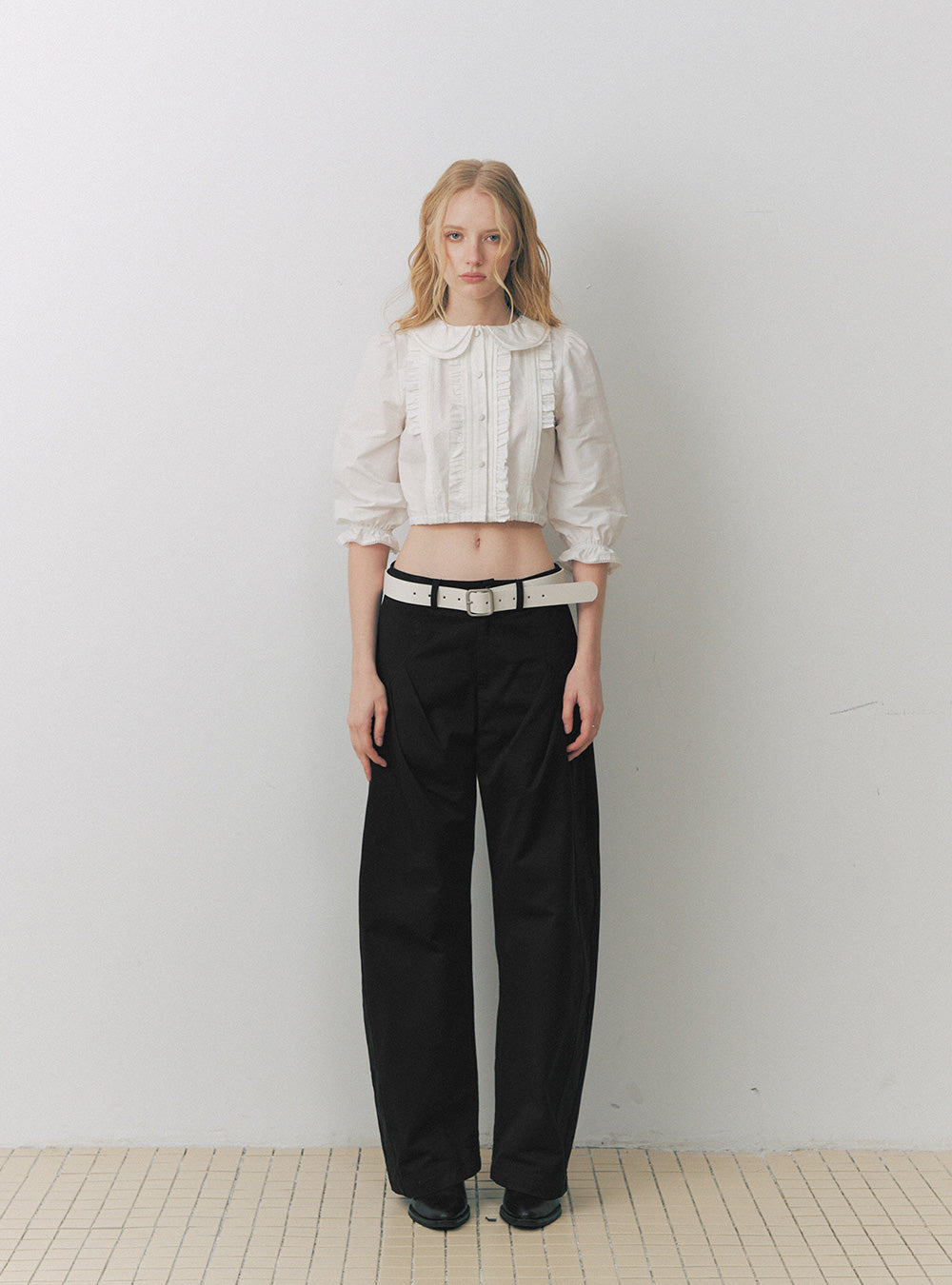 Ivory Petal Collar Frill Blouse