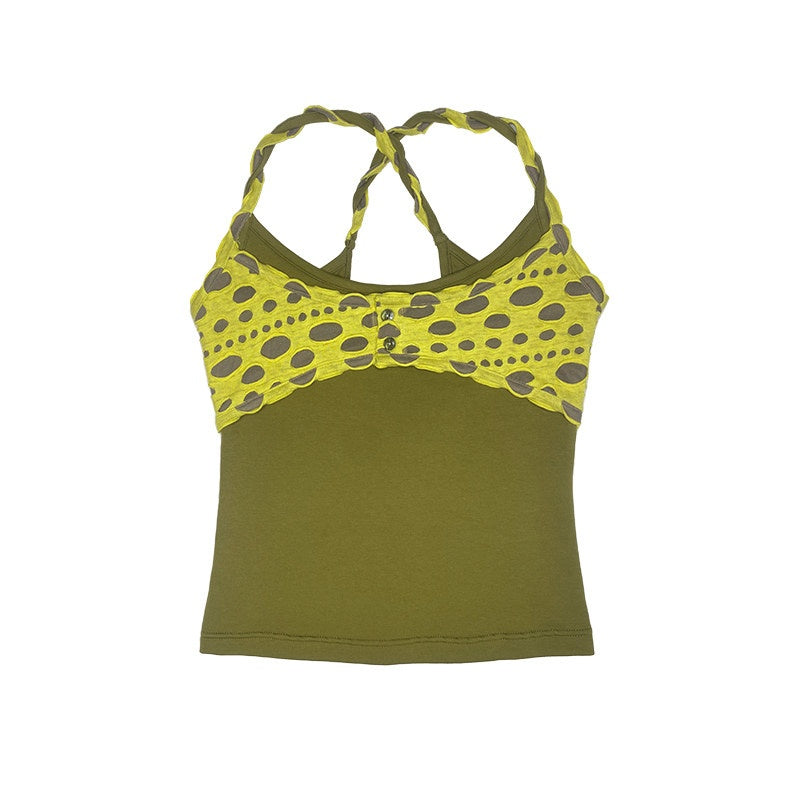 Breathable High Stretch Cutout Slim Fit Commuter Unisex Cotton Crop Camisoles
