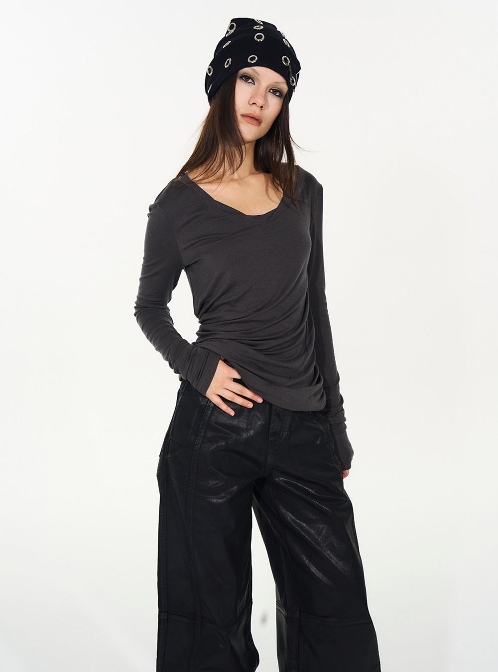 Twisted Tencel Wool Layered Knit Top (2color)