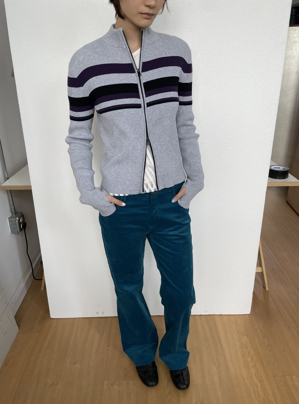 Stripe Loop Knit Cardigan