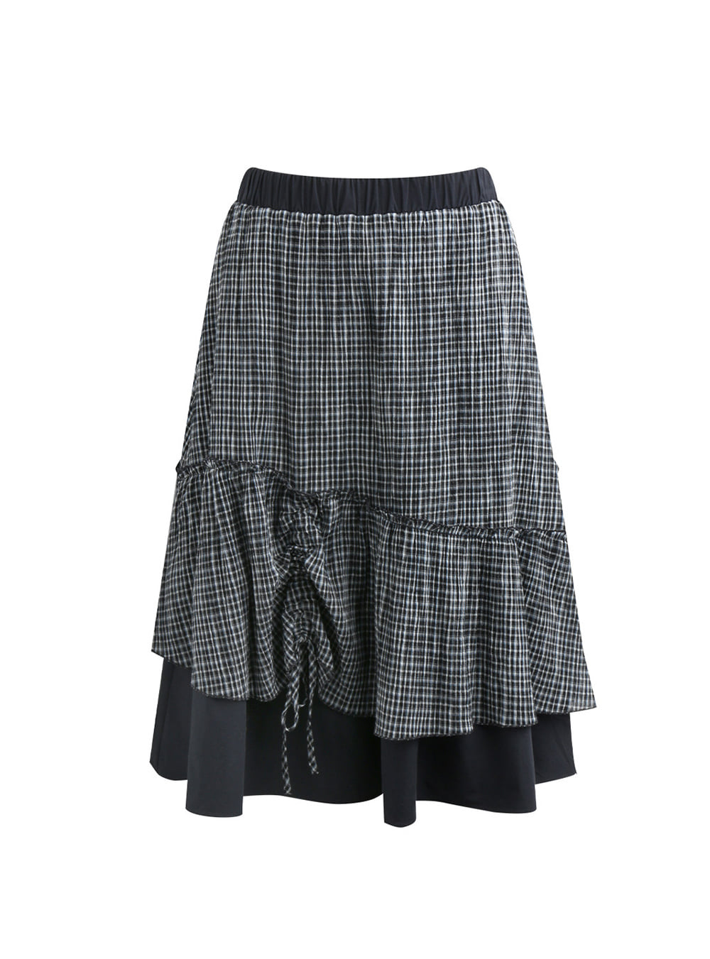 Layered Grid Ruffle Skirt (2color)