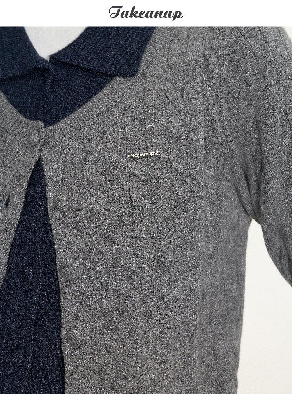 Color-Block Layered Knit Cardigan