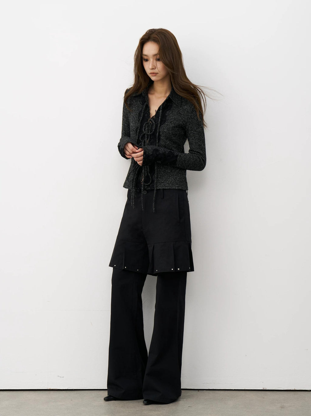 THELIGHT | LACE TRIM SLIM SHIRT【ID:TN00107】