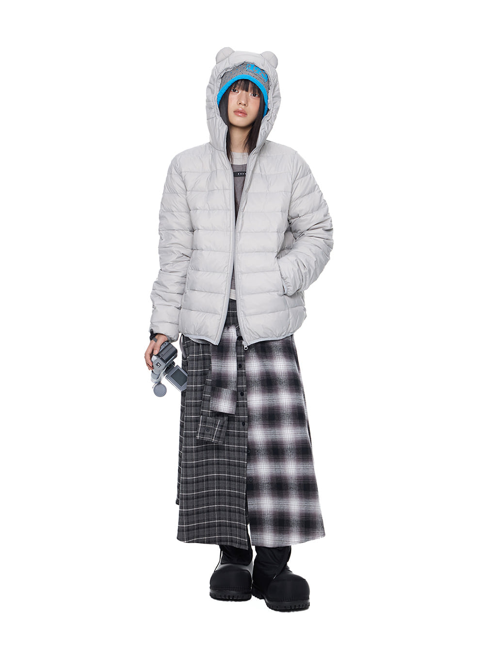 Winter Bear Ear Duck Down Hoodie Jacket(3color)