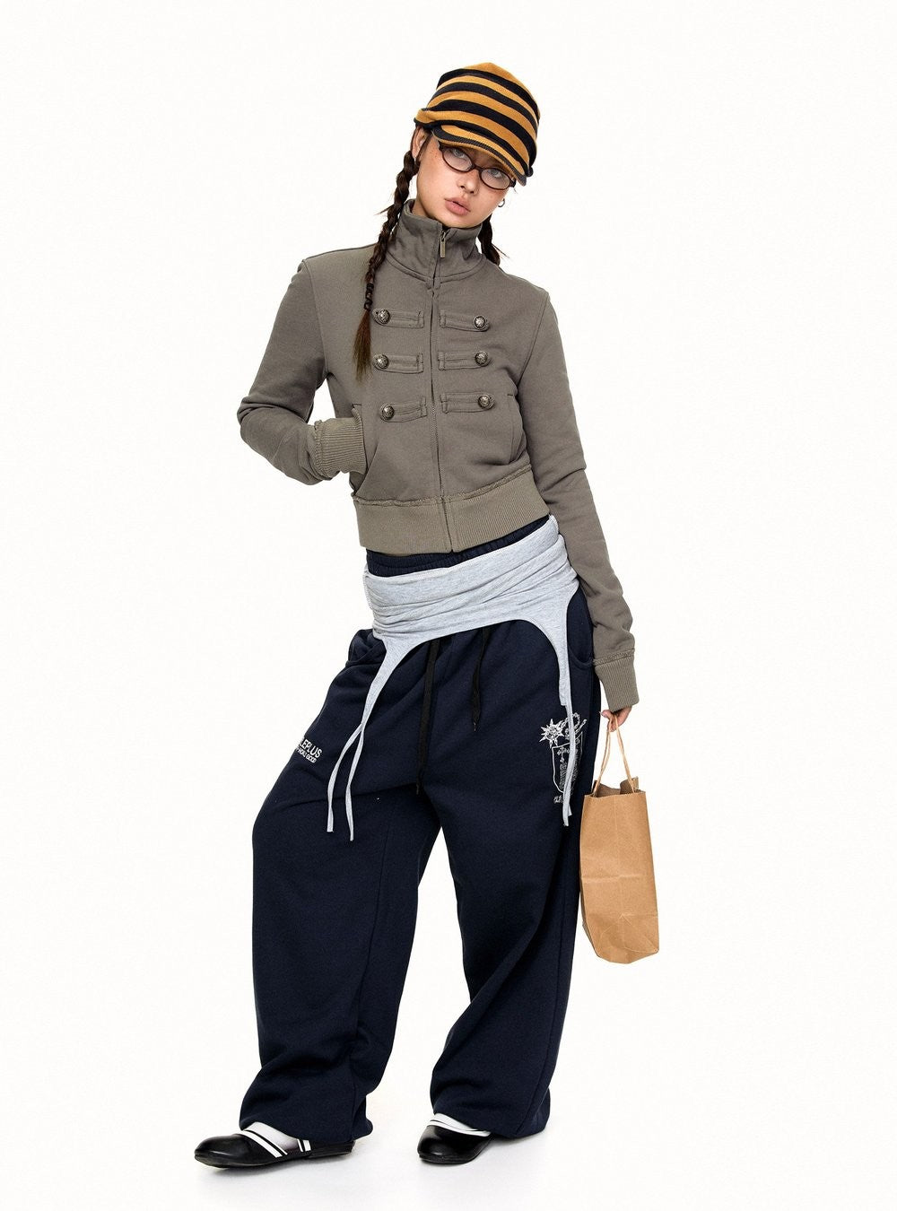 Khaki Napoleon Zip Jacket