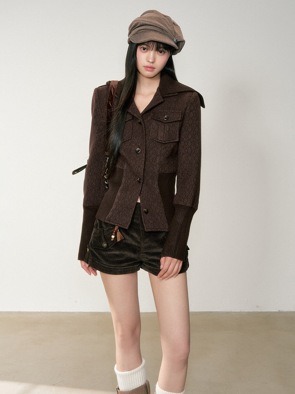Dark Brown Corduroy Shorts