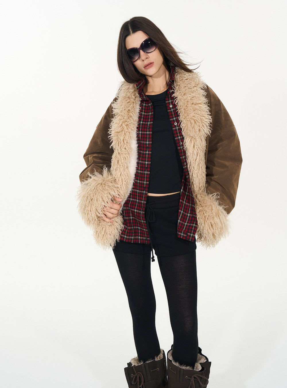 Brown Suede Fur Jacket