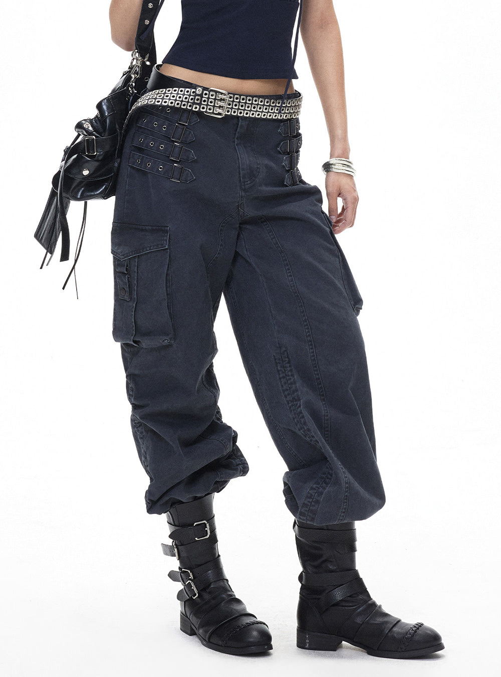 Obsidian Strap Cargo Wide Pants