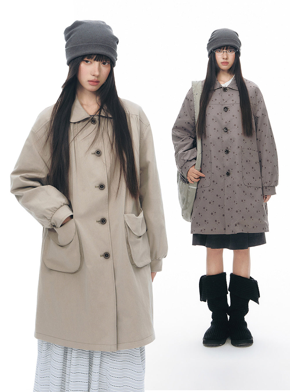 Soft Collar Reversible Coat